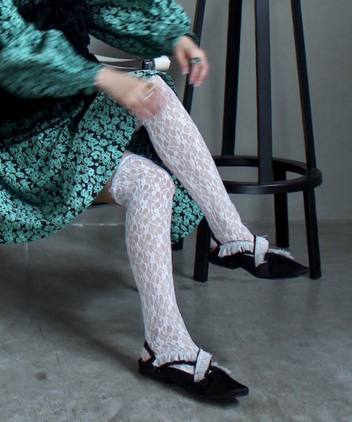 SANSeLF(サンセルフ)の「レースソックス【SANSeLF】sana24a006(ソックス/靴下・レディース・ブラック/ホワイト・FREE)」の2枚目の写真
