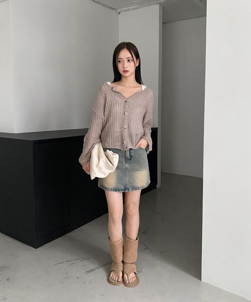 by muni:r（バイ ムニール）の「ウォッシングミニデニムスカート（デニムスカート・レディース・ブラック/ブルー・SMALL/MEDIUM）」の16枚目の写真