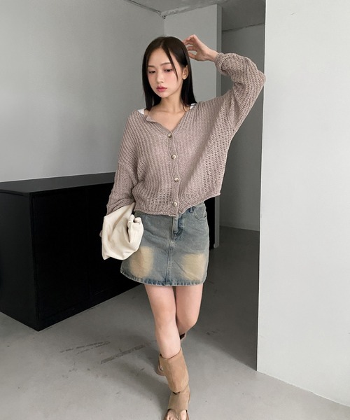 by muni:r（バイ ムニール）の「ウォッシングミニデニムスカート（デニムスカート・レディース・ブラック/ブルー・SMALL/MEDIUM）」の20枚目の写真