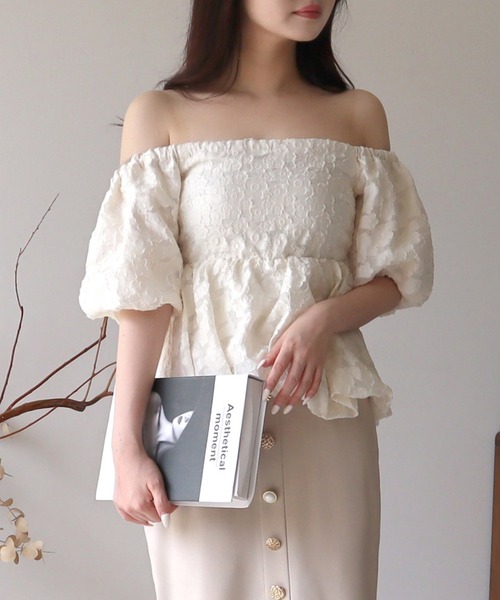 ROYAL PARTY（ロイヤルパーティー）の「バルーンジャガードブラウス（シャツ/ブラウス・レディース・ブラック/ベージュ/グリーン・FREE）」の22枚目の写真