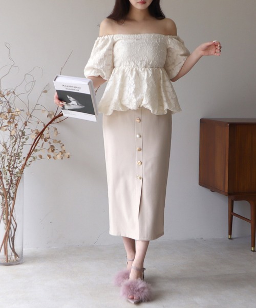 ROYAL PARTY（ロイヤルパーティー）の「バルーンジャガードブラウス（シャツ/ブラウス・レディース・ブラック/ベージュ/グリーン・FREE）」の21枚目の写真