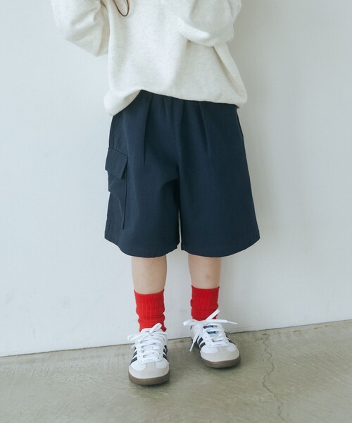 green label relaxing（グリーンレーベルリラクシング）の「TJ ツイルカーゴ ショートパンツ / キッズ  100cm-130cm（カーゴパンツ・キッズ・ベージュ/ネイビー/ブラウン・110cm/100cm/120cm/130cm）」の3枚目の写真