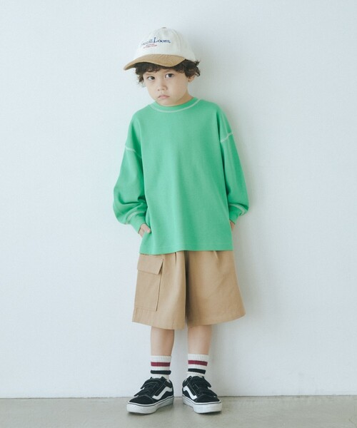 green label relaxing（グリーンレーベルリラクシング）の「TJ ツイルカーゴ ショートパンツ / キッズ  100cm-130cm（カーゴパンツ・キッズ・ベージュ/ネイビー/ブラウン・110cm/100cm/120cm/130cm）」の6枚目の写真
