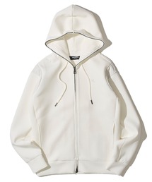 【1PIU1UGUALE3 RELAX】LEATHER LINE PUNCH HOODIE / レザーコンビポンチジップアップパーカー
