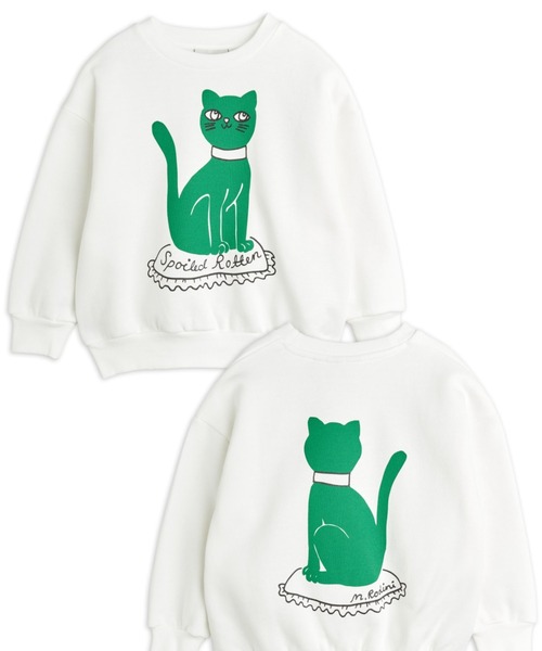 Mini Rodini(ミニロディーニ)の「mini rodini / キャットスウェット(スウェット・キッズ・ホワイト/杢グレー・80/86/92/98/104/110/116/122)」の4枚目の写真