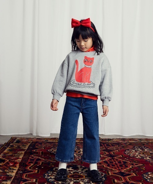 Mini Rodini(ミニロディーニ)の「mini rodini / キャットスウェット(スウェット・キッズ・ホワイト/杢グレー・80/86/92/98/104/110/116/122)」の13枚目の写真