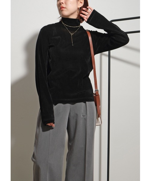 palm RICHE(ポームリシュ)の「チュールフロッキーTOPS(Tシャツ/カットソー・レディース・アイボリー/ブラック・M)」の13枚目の写真