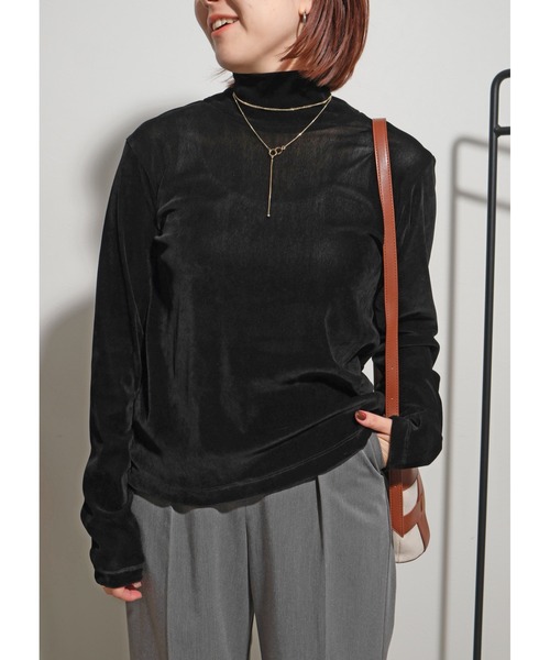 palm RICHE(ポームリシュ)の「チュールフロッキーTOPS(Tシャツ/カットソー・レディース・アイボリー/ブラック・M)」の18枚目の写真
