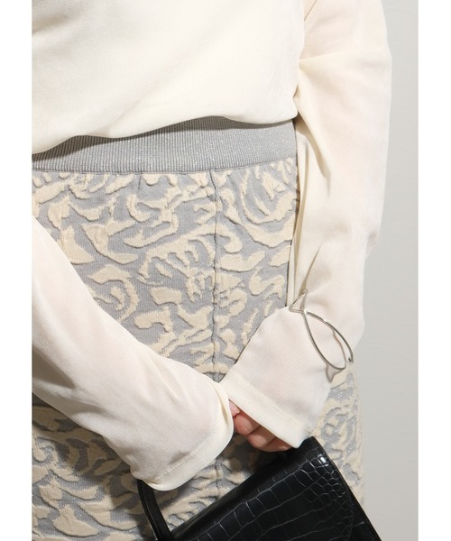 palm RICHE(ポームリシュ)の「チュールフロッキーTOPS(Tシャツ/カットソー・レディース・アイボリー/ブラック・M)」の4枚目の写真