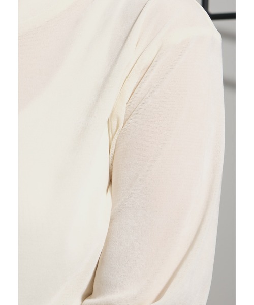 palm RICHE(ポームリシュ)の「チュールフロッキーTOPS(Tシャツ/カットソー・レディース・アイボリー/ブラック・M)」の10枚目の写真