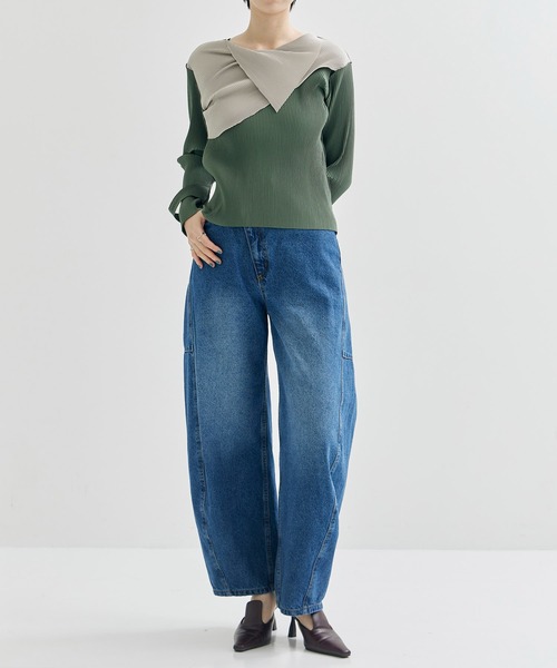 kotohayokozawa/コトハヨコザワ】ドレープネックトップス（Tシャツ