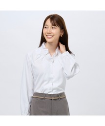 COFREX Ｖネックフリル 長袖 レディースフリルシャツ