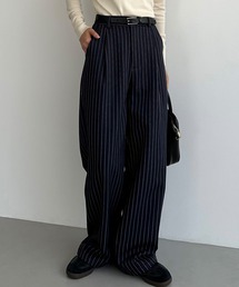callautia | 裏起毛ストライプタックスラックス(スラックス)