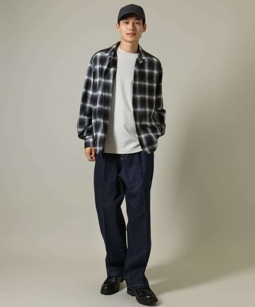 a.v.v（アーヴェヴェ）の「【イージーケア】オンブレチェックオープンカラーシャツ（シャツ/ブラウス・メンズ・ライトブラウン/ブラック・48/46/50）」の3枚目の写真