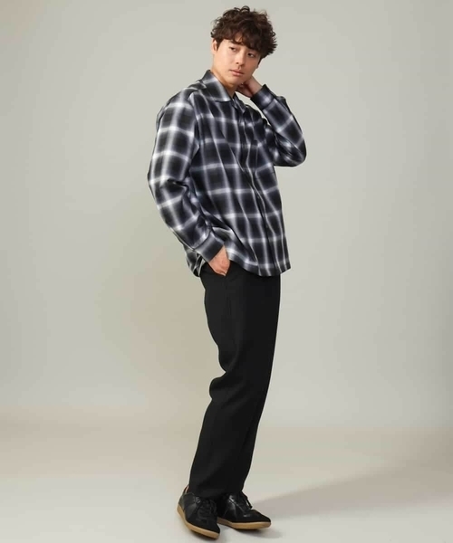 a.v.v（アーヴェヴェ）の「【イージーケア】オンブレチェックオープンカラーシャツ（シャツ/ブラウス・メンズ・ライトブラウン/ブラック・48/46/50）」の11枚目の写真