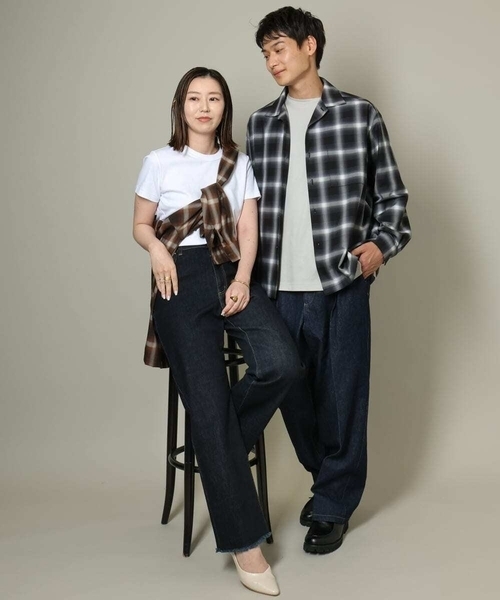 a.v.v（アーヴェヴェ）の「【イージーケア】オンブレチェックオープンカラーシャツ（シャツ/ブラウス・メンズ・ライトブラウン/ブラック・48/46/50）」の12枚目の写真