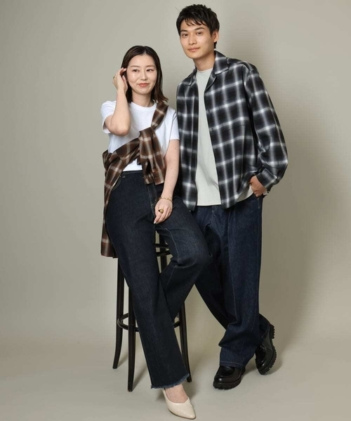 a.v.v（アーヴェヴェ）の「【イージーケア】オンブレチェックオープンカラーシャツ（シャツ/ブラウス・メンズ・ライトブラウン/ブラック・48/46/50）」の13枚目の写真