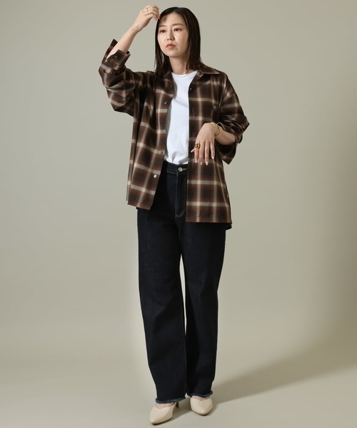 a.v.v（アーヴェヴェ）の「【イージーケア】オンブレチェックオープンカラーシャツ（シャツ/ブラウス・メンズ・ライトブラウン/ブラック・48/46/50）」の18枚目の写真