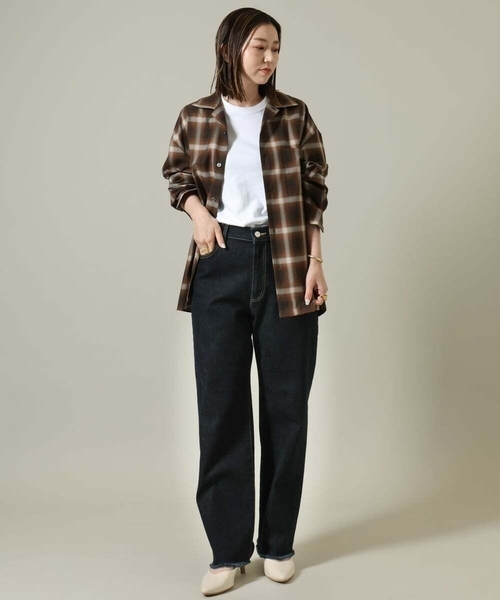 a.v.v（アーヴェヴェ）の「【イージーケア】オンブレチェックオープンカラーシャツ（シャツ/ブラウス・メンズ・ライトブラウン/ブラック・48/46/50）」の19枚目の写真