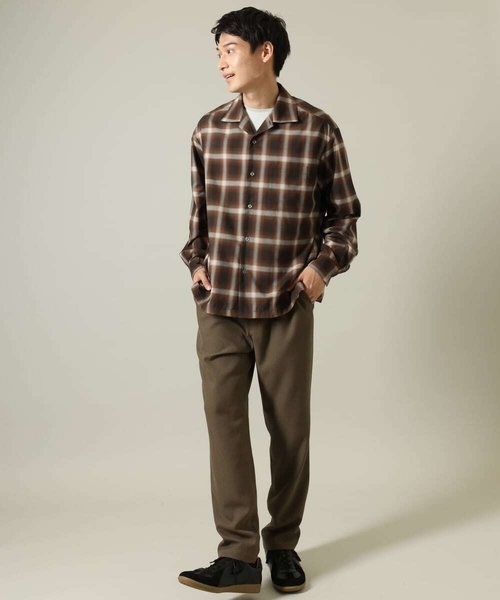 a.v.v（アーヴェヴェ）の「【イージーケア】オンブレチェックオープンカラーシャツ（シャツ/ブラウス・メンズ・ライトブラウン/ブラック・48/46/50）」の21枚目の写真