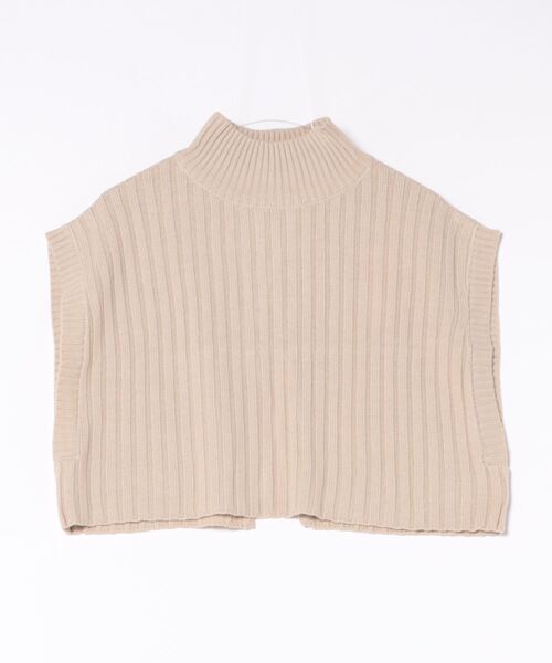 STYLEBLOCK（スタイルブロック）の「Aバルキーワイドリブ編みハイネックショートトップス（ニット/セーター・レディース・レッド/アイボリー/ライトベージュ/グレイッシュベージュ/ブラック/オリーブ・M）」の3枚目の写真