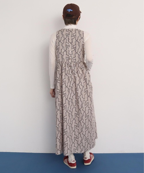 I am I in fact...（アイアムアイインファクト）の「Bear pattern check ワンピース（ワンピース・レディース・ベージュ/ブルー・FREE）」の9枚目の写真