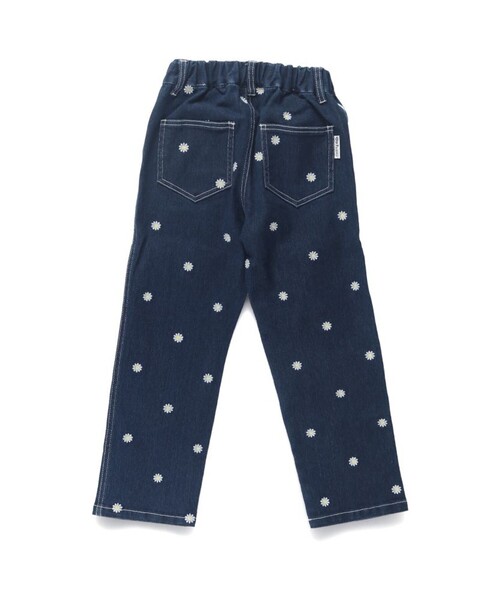 EDWIN（エドウィン）の「【Ou? by EDWIN】フラワー刺しゅうデニムパンツ（デニムパンツ・キッズ・ネイビー・90/100/110/120/130/140/150）」の5枚目の写真