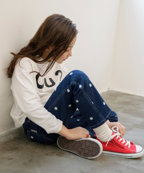 Ou? by EDWIN】フラワー刺しゅうデニムパンツ（デニムパンツ）｜EDWIN