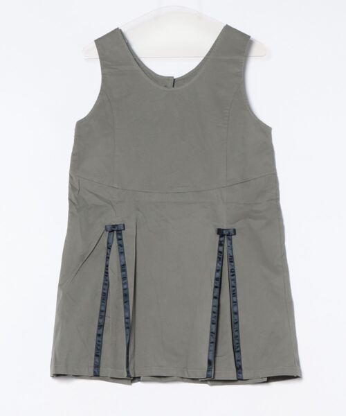 TINA:JOJUN(ティーナジョジュン)の「リボンプリーツ ミニ丈ワンピース TINA:JOJUN(ワンピース・レディース・グレー/クリーム・M)」の3枚目の写真