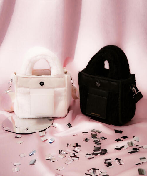 JILL by JILL STUART（ジルバイジルスチュアート）の「◇リバーシブルフラッフィトートバッグ（ハンドバッグ・レディース・ホワイト系その他/ブラック・FREE）」の11枚目の写真