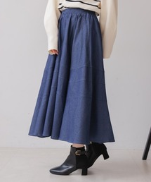 Bou Jeloud | 切替フレアデニムスカート(デニムスカート)