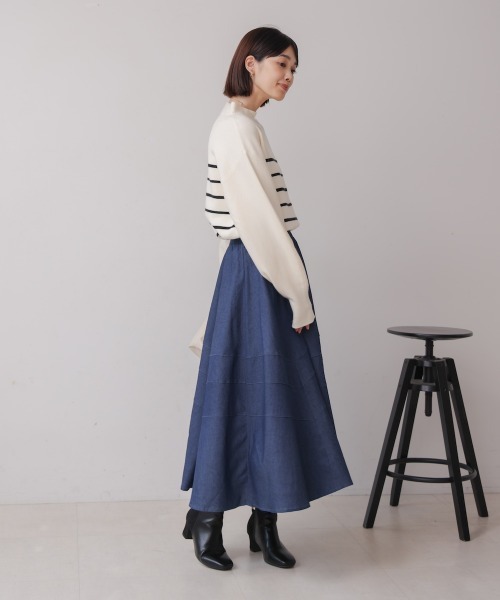 Bou Jeloud（ブージュルード）の「切替フレアデニムスカート（デニムスカート・レディース・ブルー/ブラック・FREE）」の8枚目の写真