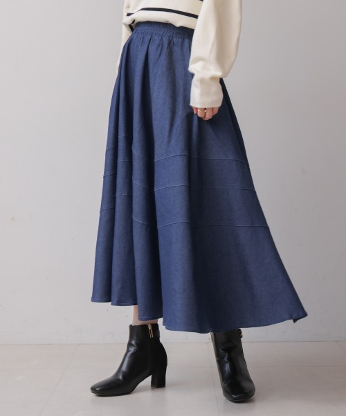 Bou Jeloud（ブージュルード）の「切替フレアデニムスカート（デニムスカート・レディース・ブルー/ブラック・FREE）」の9枚目の写真