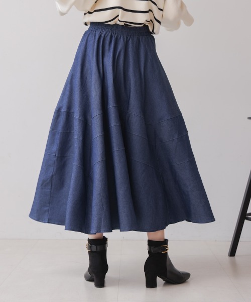 Bou Jeloud（ブージュルード）の「切替フレアデニムスカート（デニムスカート・レディース・ブルー/ブラック・FREE）」の10枚目の写真