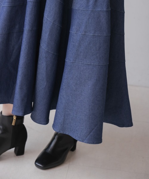 Bou Jeloud（ブージュルード）の「切替フレアデニムスカート（デニムスカート・レディース・ブルー/ブラック・FREE）」の12枚目の写真