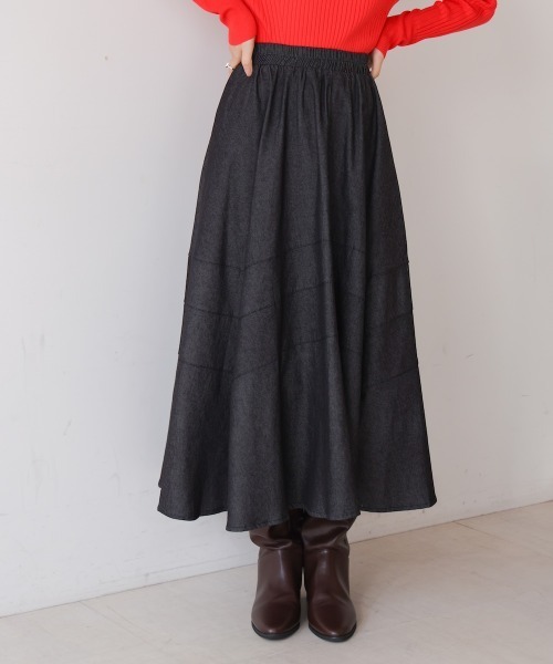 Bou Jeloud（ブージュルード）の「切替フレアデニムスカート（デニムスカート・レディース・ブルー/ブラック・FREE）」の13枚目の写真