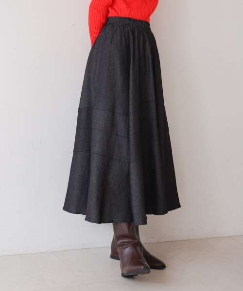 Bou Jeloud（ブージュルード）の「切替フレアデニムスカート（デニムスカート・レディース・ブルー/ブラック・FREE）」の16枚目の写真