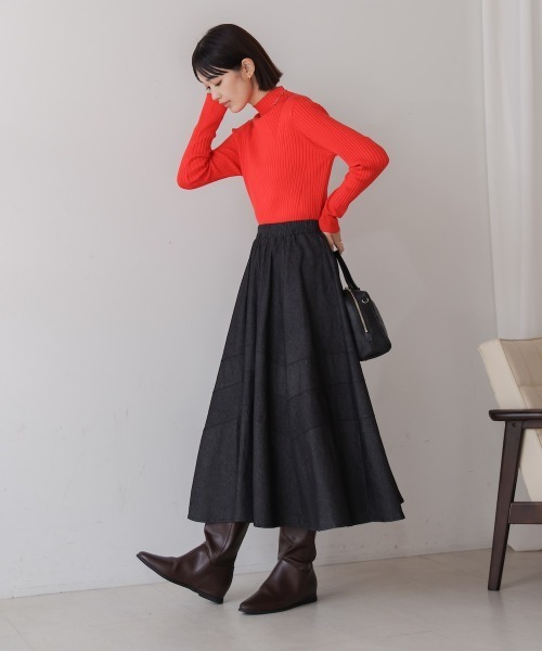 Bou Jeloud（ブージュルード）の「切替フレアデニムスカート（デニムスカート・レディース・ブルー/ブラック・FREE）」の17枚目の写真