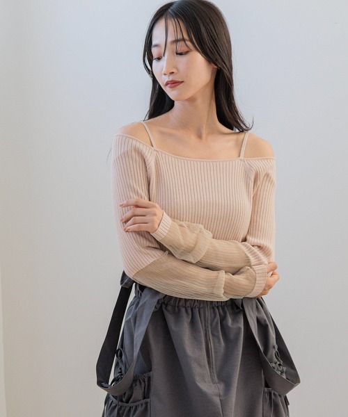 LOWRYS FARM（ローリーズファーム）の「イソザイシアーニットＰＯＬＳ 143602（ニット/セーター・レディース・ブラック/アイボリー/ピンク・FREE）」の7枚目の写真