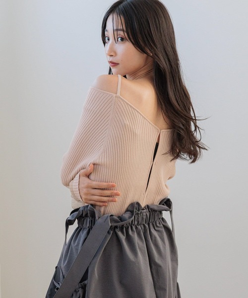 LOWRYS FARM（ローリーズファーム）の「イソザイシアーニットＰＯＬＳ 143602（ニット/セーター・レディース・ブラック/アイボリー/ピンク・FREE）」の8枚目の写真