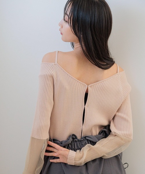 LOWRYS FARM（ローリーズファーム）の「イソザイシアーニットＰＯＬＳ 143602（ニット/セーター・レディース・ブラック/アイボリー/ピンク・FREE）」の9枚目の写真