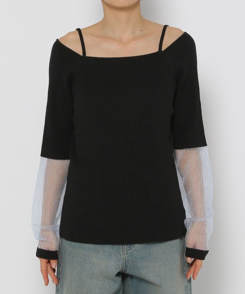 LOWRYS FARM（ローリーズファーム）の「イソザイシアーニットＰＯＬＳ 143602（ニット/セーター・レディース・ブラック/アイボリー/ピンク・FREE）」の11枚目の写真