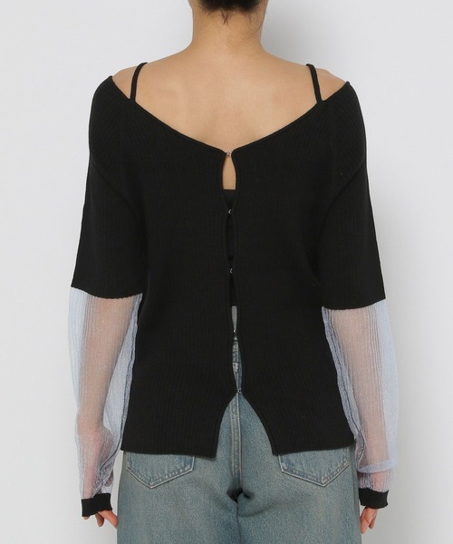 LOWRYS FARM（ローリーズファーム）の「イソザイシアーニットＰＯＬＳ 143602（ニット/セーター・レディース・ブラック/アイボリー/ピンク・FREE）」の13枚目の写真