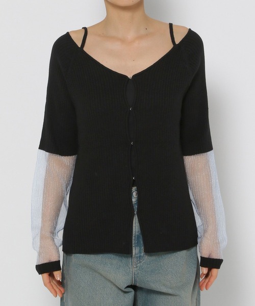 LOWRYS FARM（ローリーズファーム）の「イソザイシアーニットＰＯＬＳ 143602（ニット/セーター・レディース・ブラック/アイボリー/ピンク・FREE）」の19枚目の写真