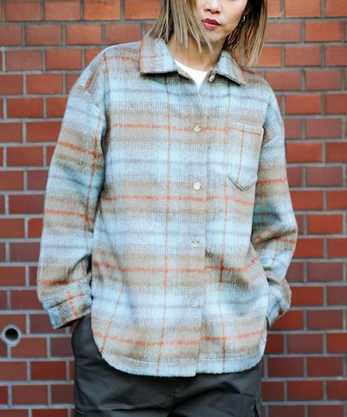 roial(ロイアル)の「LS SHIRT/ROIAL(ロイアル)スタンダードサイジングチェックパターン厚手ロングスリーブシャツ(シャツ/ブラウス・レディース・ブラウン/ブルー/ピンク・MEDIUM/SMALL)」の1枚目の写真