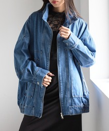 【MAISON BREEZE】デニムWジップスタンドブルゾン DTK