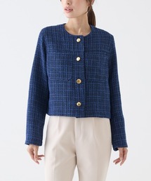 美品♡ルネ 36 ツイードジャケット　ブルーネイビー系 美品♡ルネ 36 ツイードジャケット ブルーネイビー系 美品♡ルネ