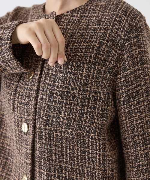 【1度着用のみ美品】プラージュ Tweed ジャケット 近年モデル オケージョン プラージュ Plage Tweed ジャケット （ブラック