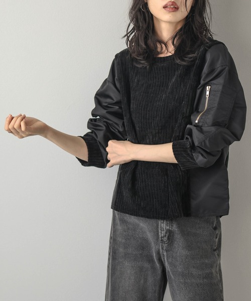 La-gemme(ラジェム)の「コーデュロイドッキングトップス(その他トップス・レディース・ブラウン/グレー/ブラック・フリー)」の5枚目の写真