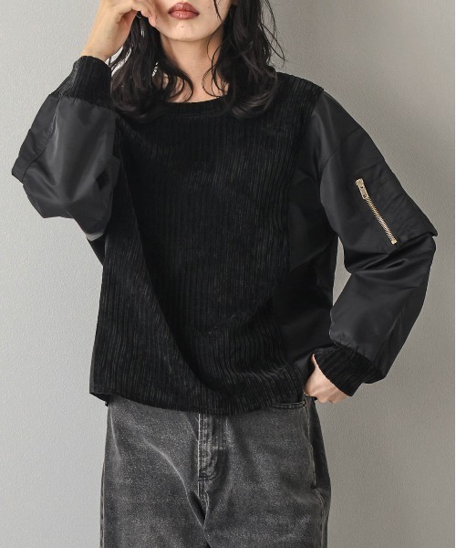 La-gemme(ラジェム)の「コーデュロイドッキングトップス(その他トップス・レディース・ブラウン/グレー/ブラック・フリー)」の4枚目の写真